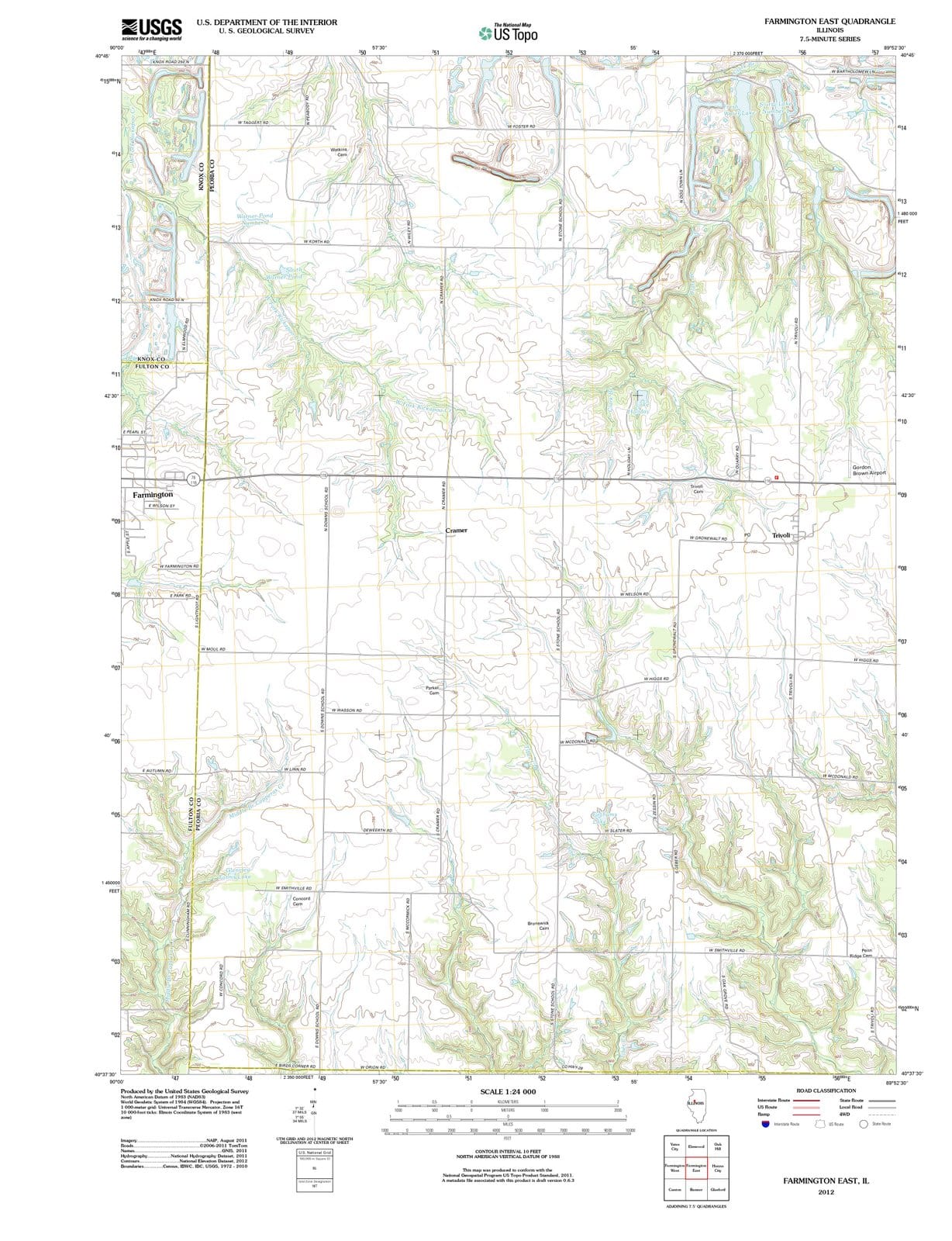 2012 Farmington East, IL - Illinois - USGS Topographic Map