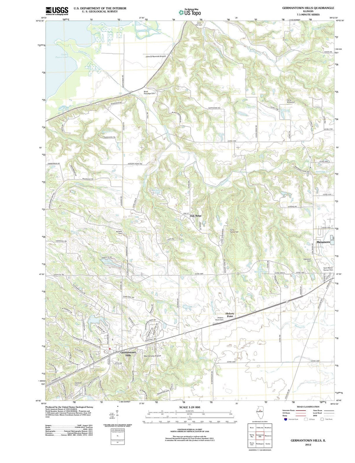 2012 Germantown Hills, IL - Illinois - USGS Topographic Map