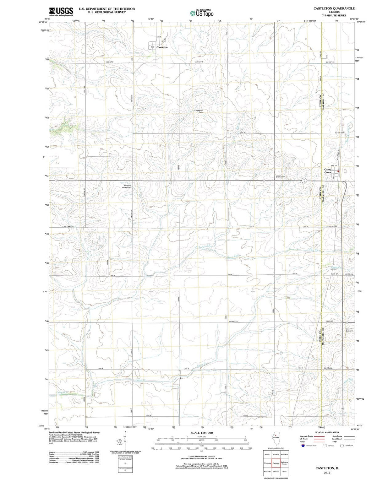 2012 Castleton, IL - Illinois - USGS Topographic Map