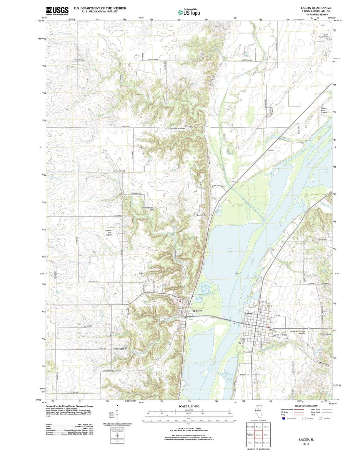 2012 Lacon, IL - Illinois - USGS Topographic Map