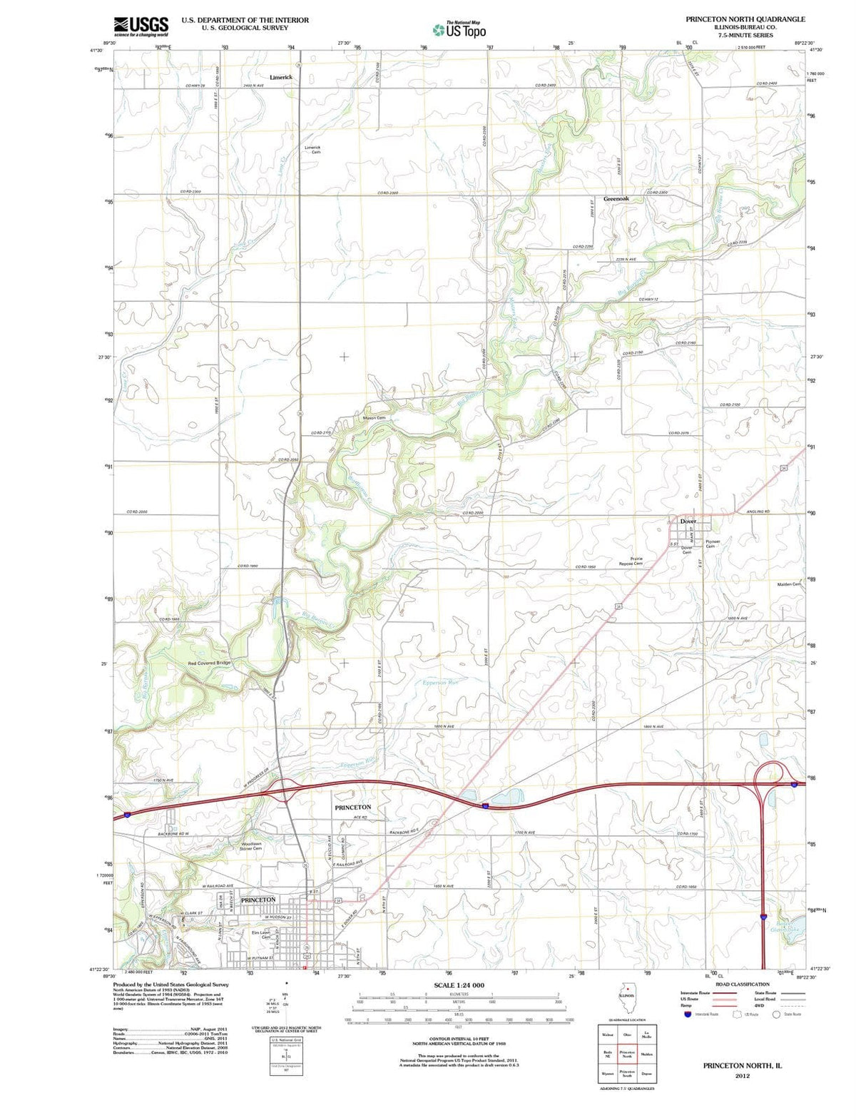 2012 Princeton North, IL - Illinois - USGS Topographic Map