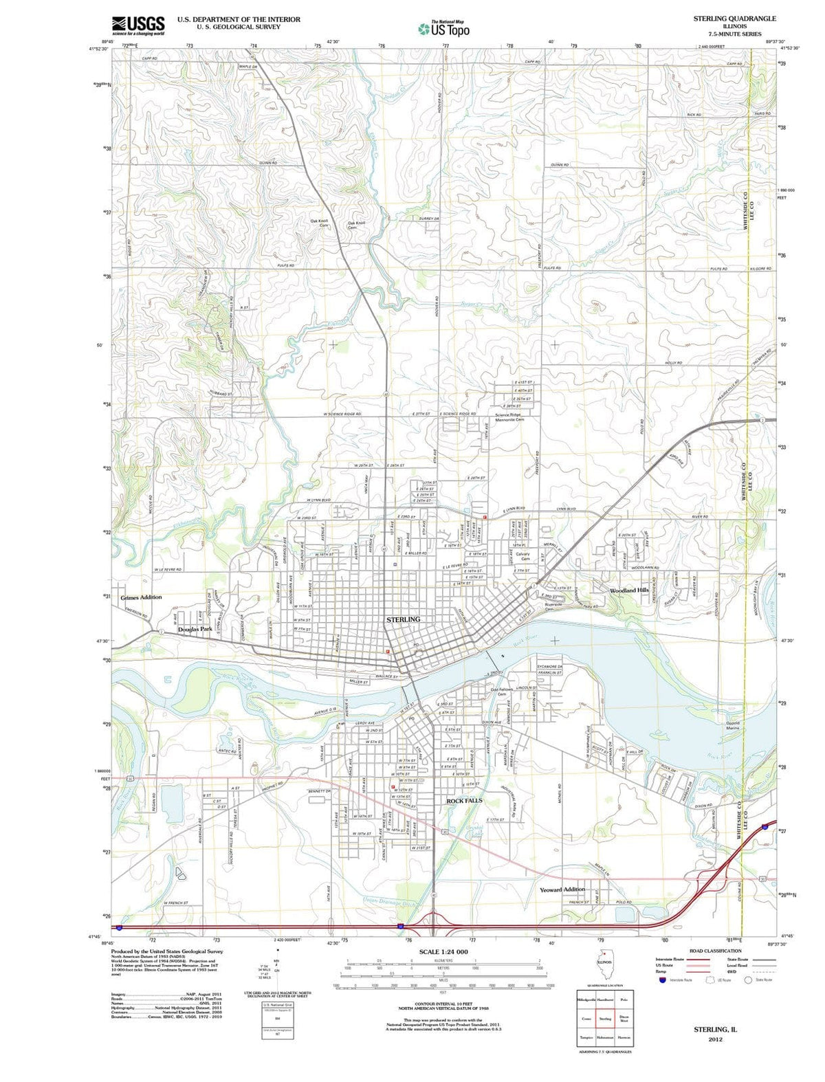 2012 Sterling, IL - Illinois - USGS Topographic Map