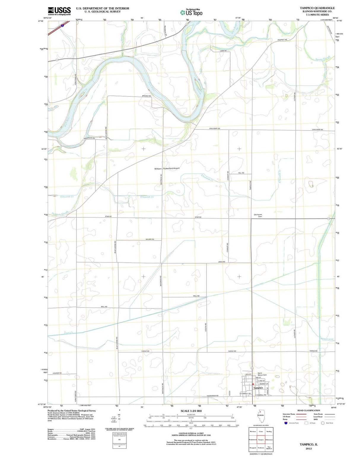 2012 Tampico, IL - Illinois - USGS Topographic Map