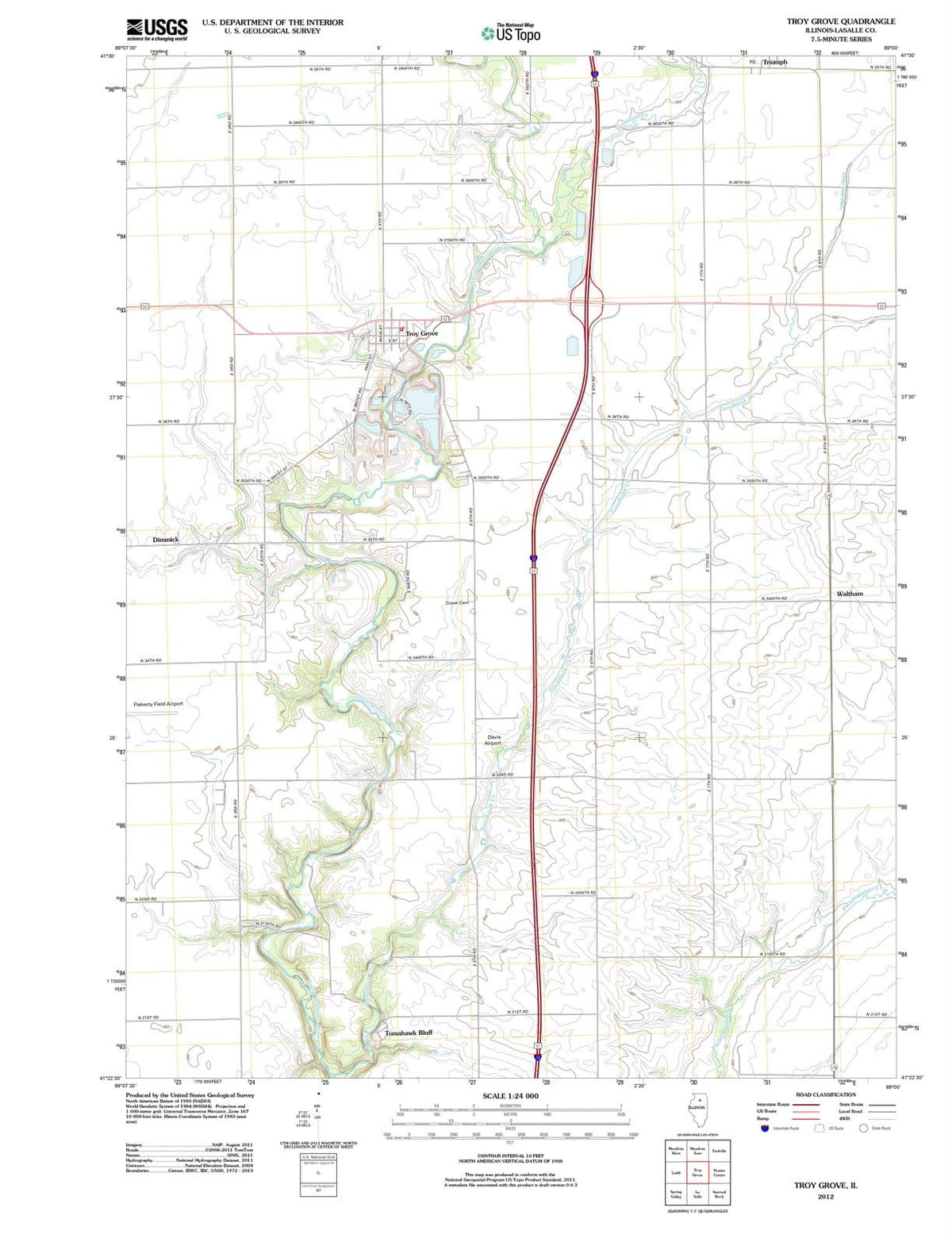 2012 Troy Grove, IL - Illinois - USGS Topographic Map