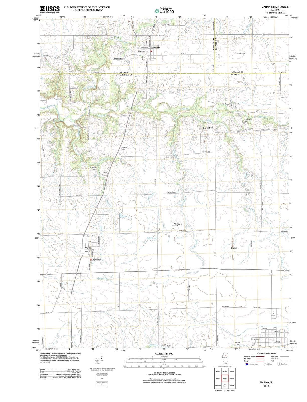 2012 Varna, IL - Illinois - USGS Topographic Map