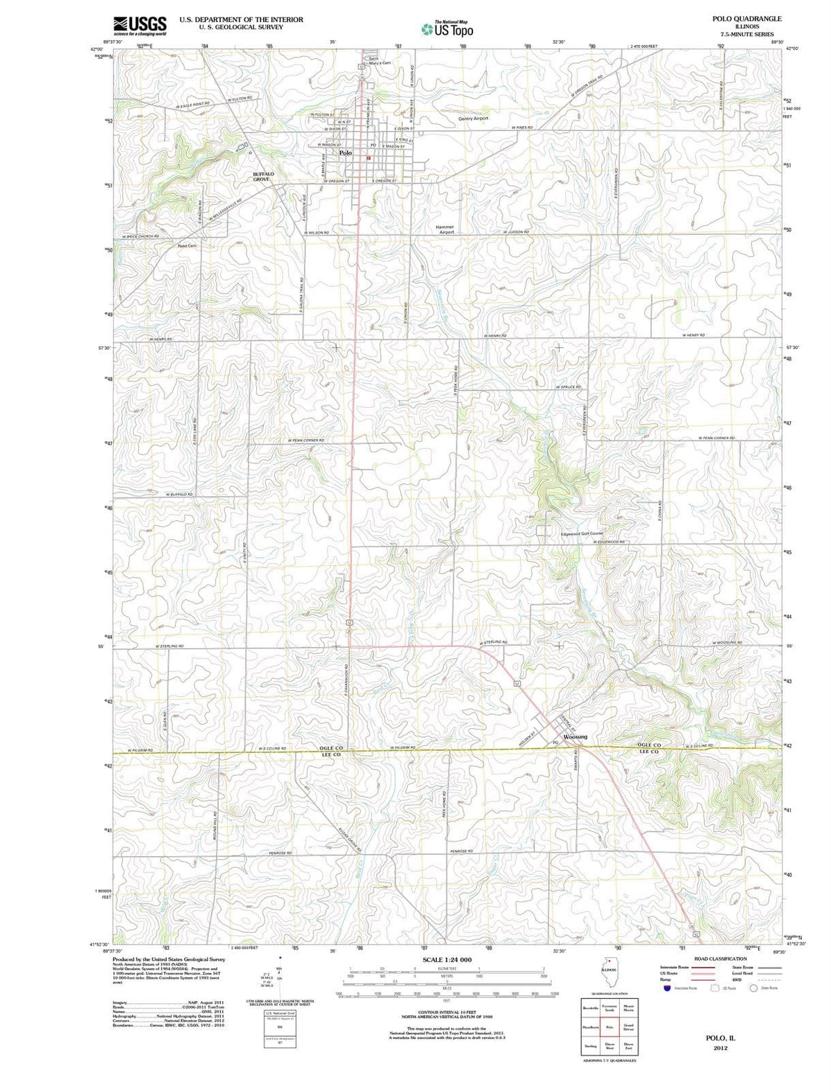2012 Polo, IL - Illinois - USGS Topographic Map