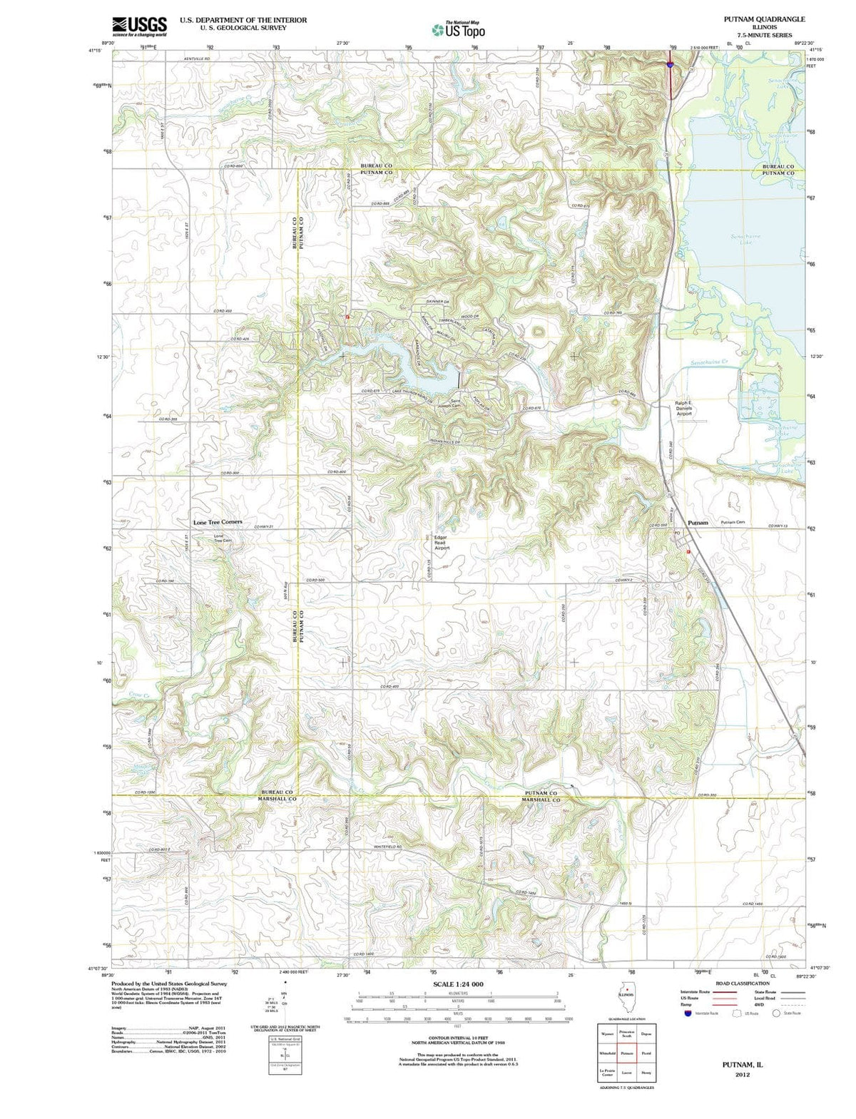 2012 Putnam, IL - Illinois - USGS Topographic Map