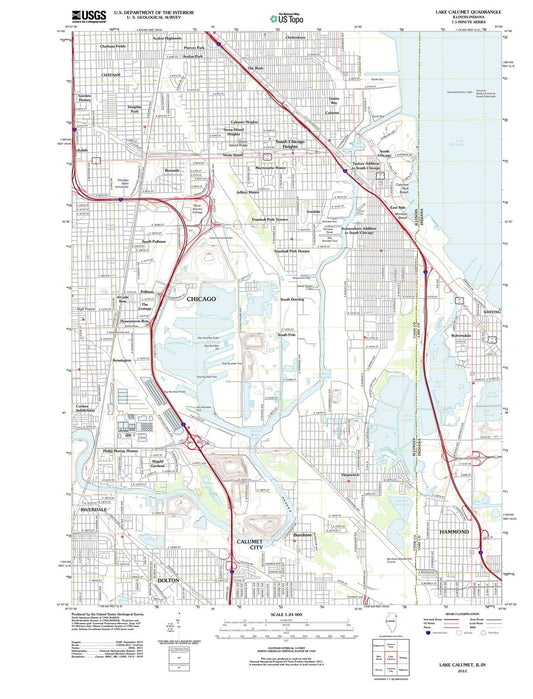 2012 Lake Calumet, IL - Illinois - USGS Topographic Map