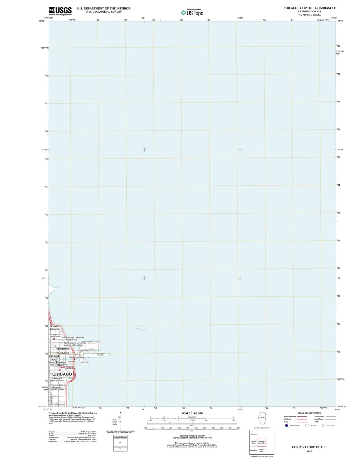 2012 Chicago Loop OE E, IL - Illinois - USGS Topographic Map