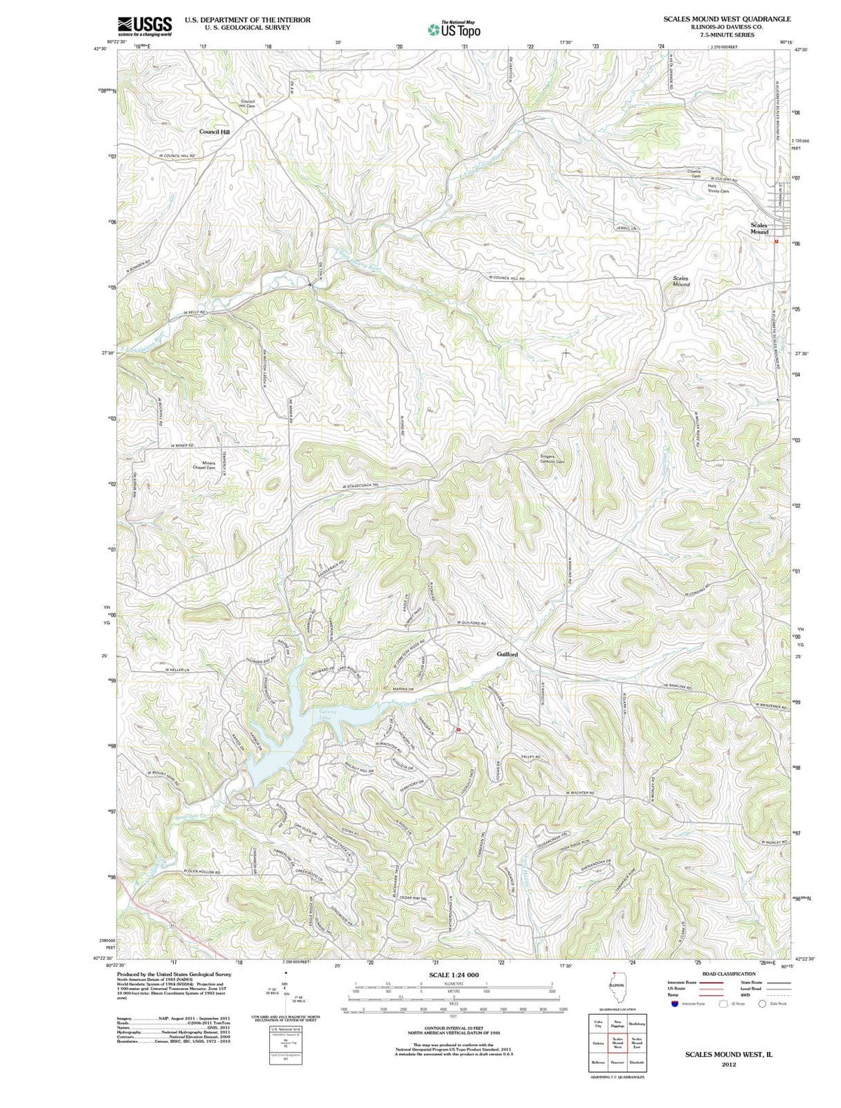 2012 Scales Mound West, IL - Illinois - USGS Topographic Map