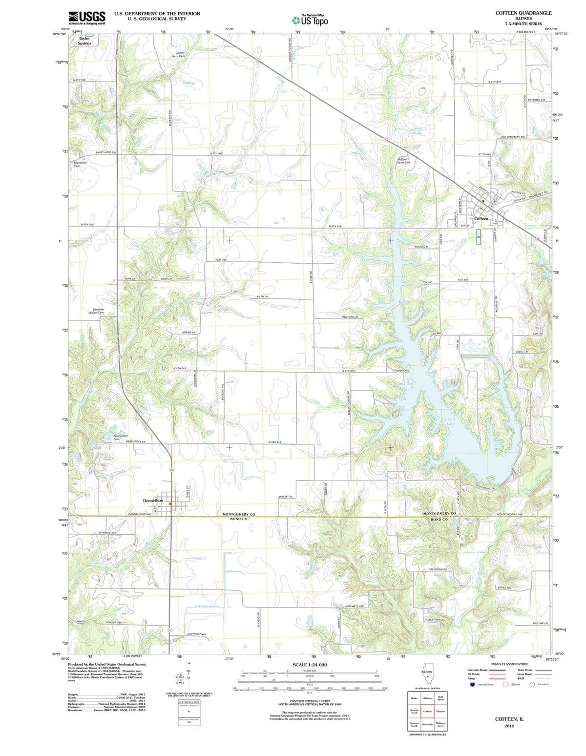 2012 Coffeen, IL - Illinois - USGS Topographic Map