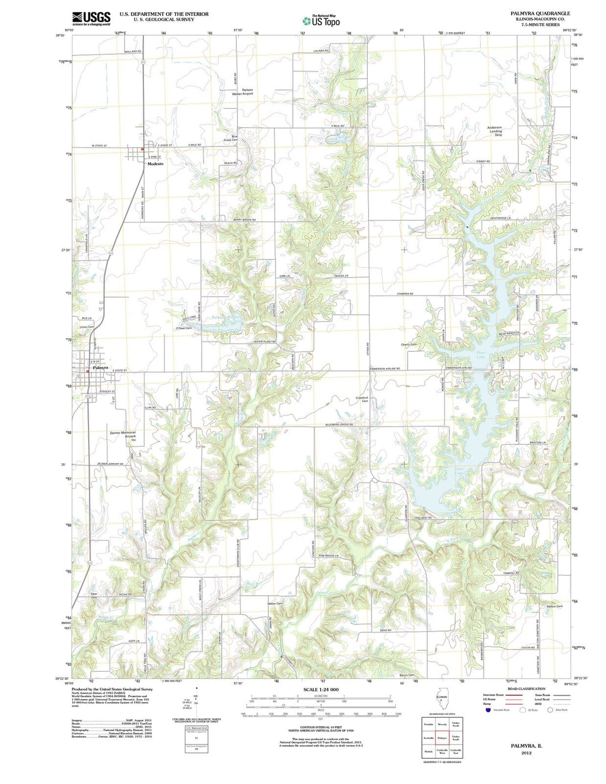 2012 Palmyra, IL - Illinois - USGS Topographic Map