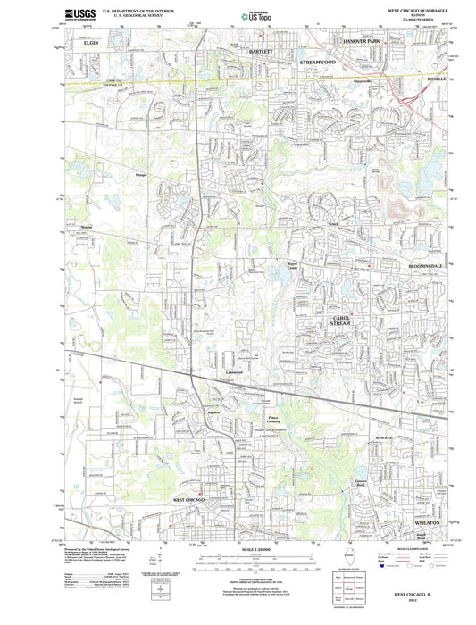 2012 West Chicago, IL - Illinois - USGS Topographic Map