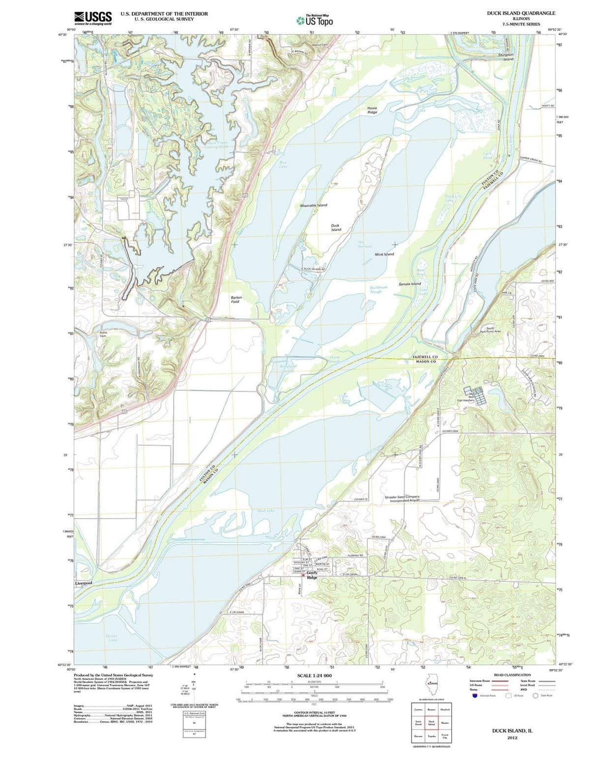 2012 Duck Island, IL - Illinois - USGS Topographic Map