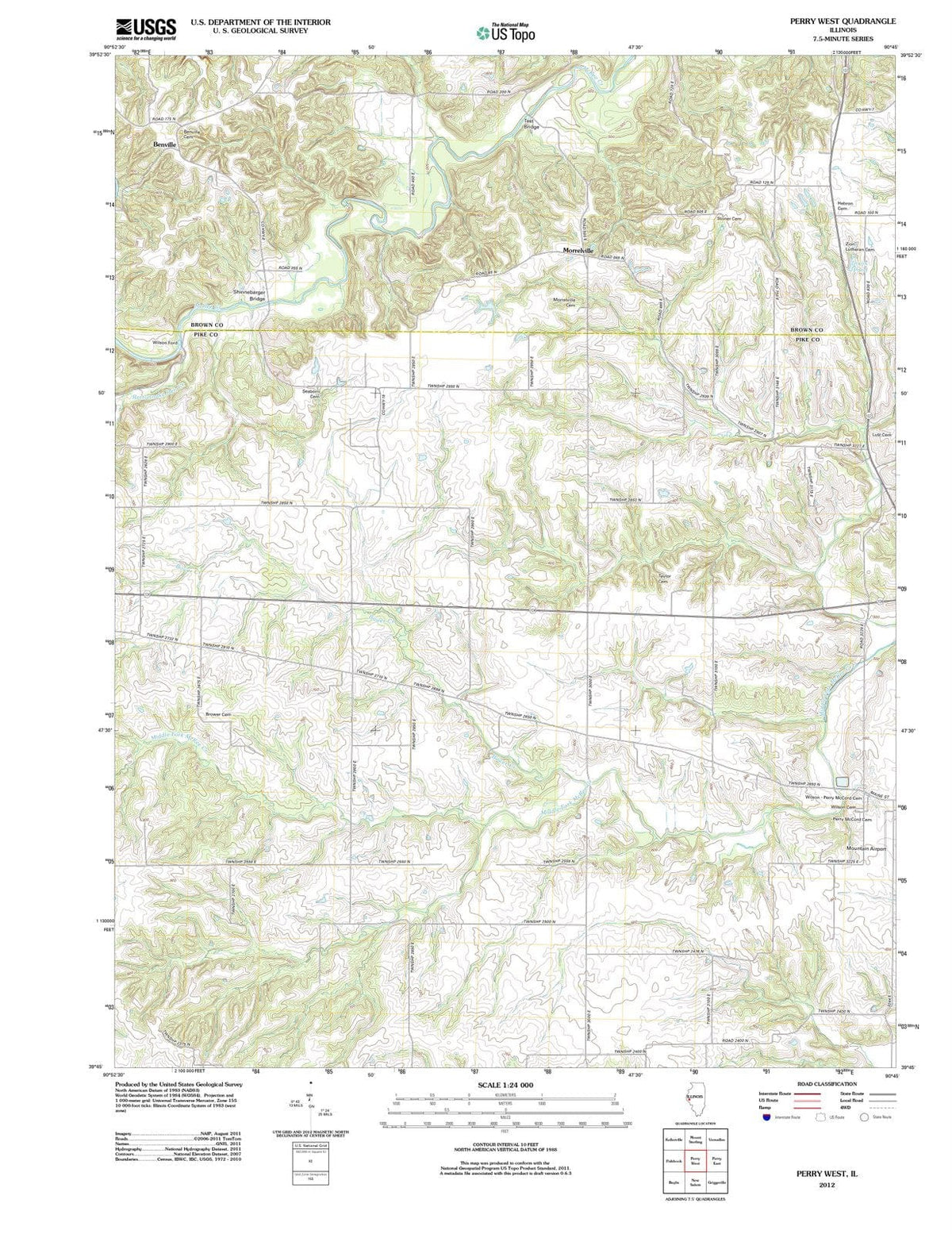 2012 Perry West, IL - Illinois - USGS Topographic Map
