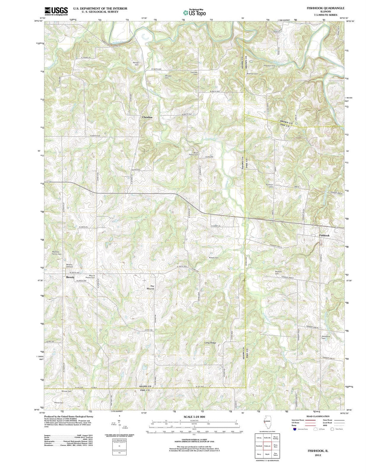 2012 Fishhook, IL - Illinois - USGS Topographic Map