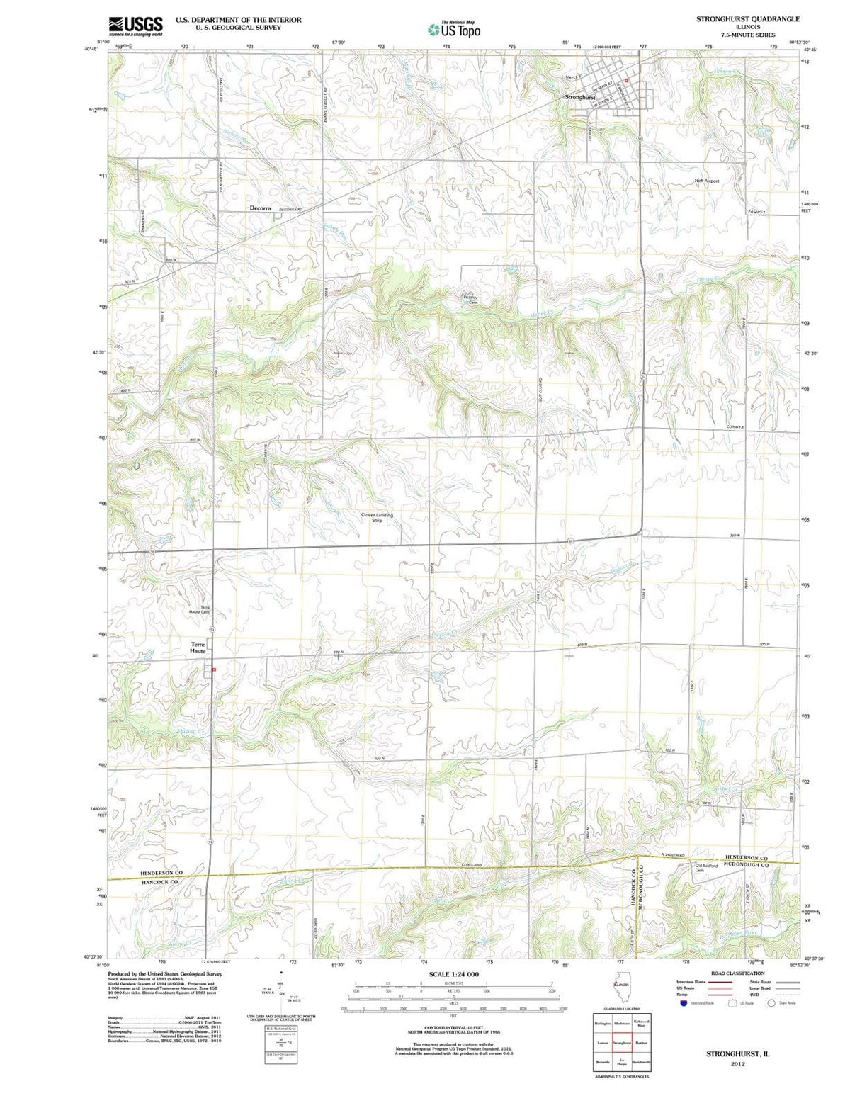 2012 Stronghurst, IL - Illinois - USGS Topographic Map