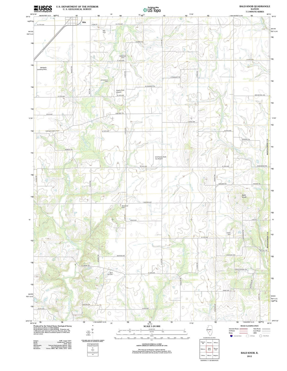 2012 Bald Knob, IL - Illinois - USGS Topographic Map