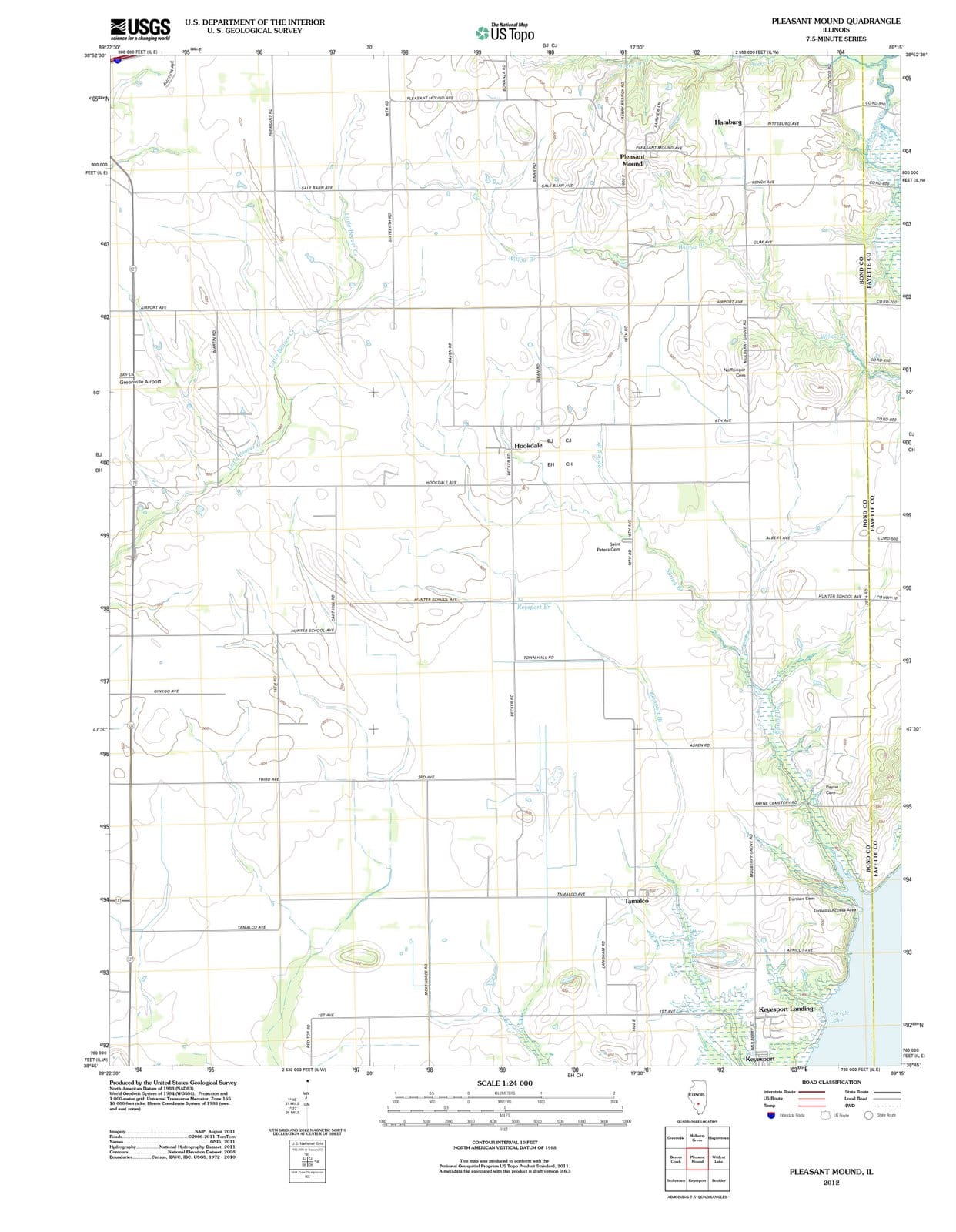 2012 Pleasant Mound, IL - Illinois - USGS Topographic Map