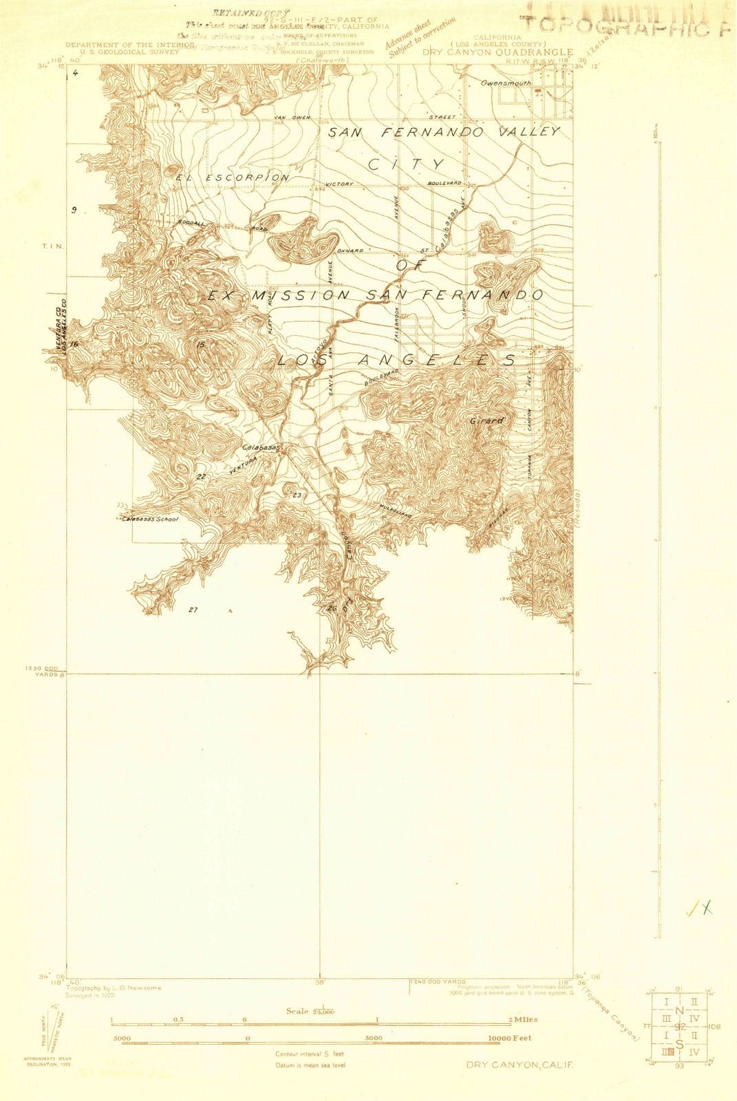 1925 Dry Canyon, CA - California - USGS Topographic Map
