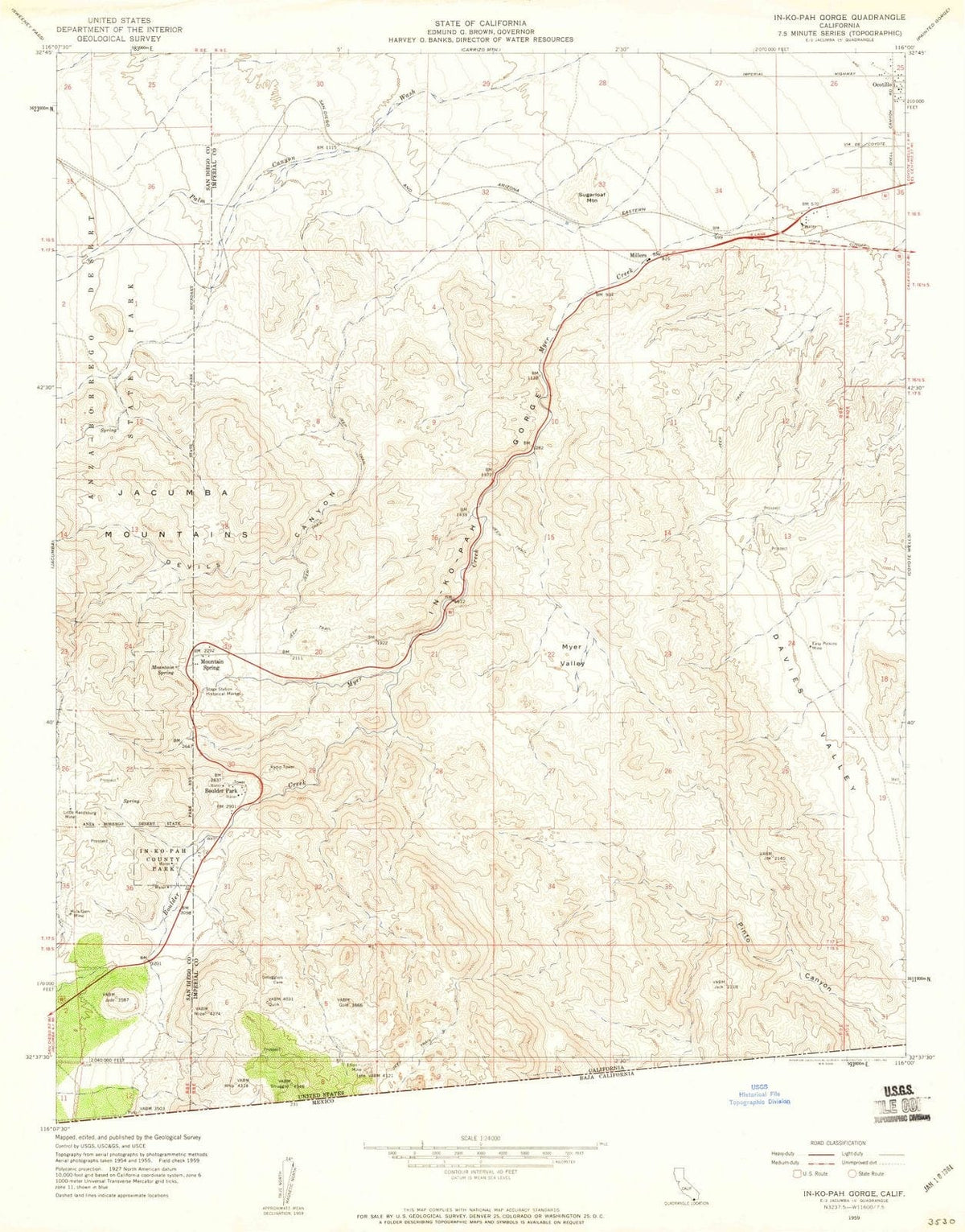 1959 in, CA - California - USGS Topographic Map