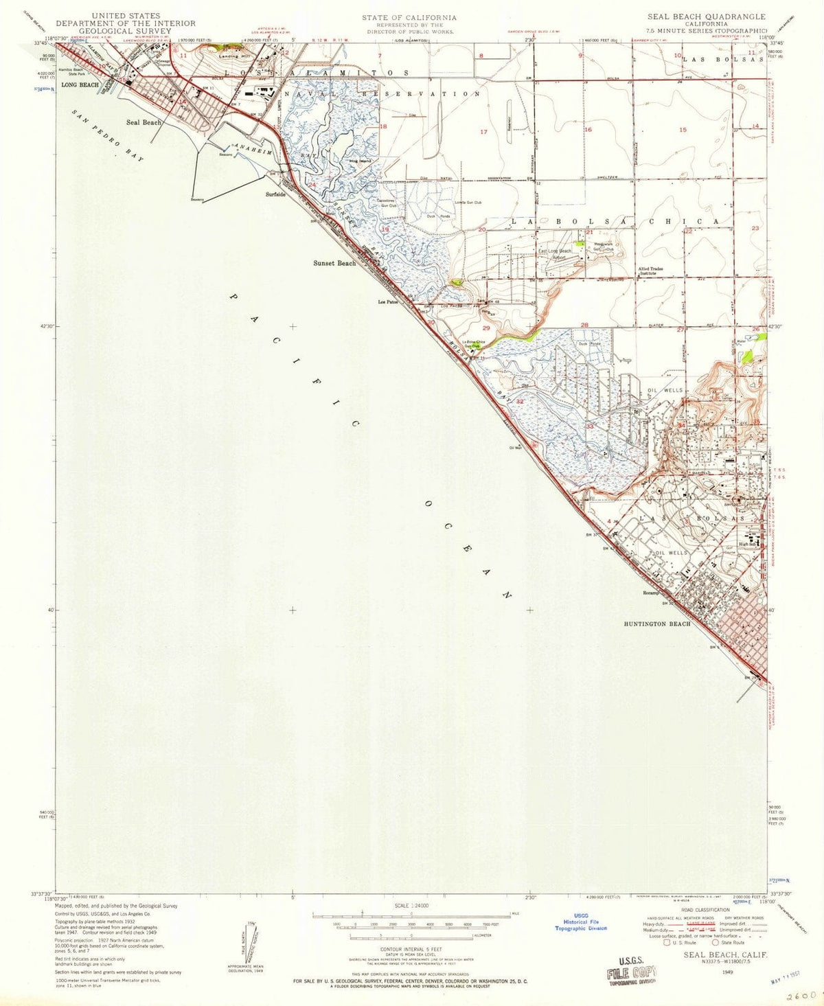 1949 Seal Beach, CA - California - USGS Topographic Map