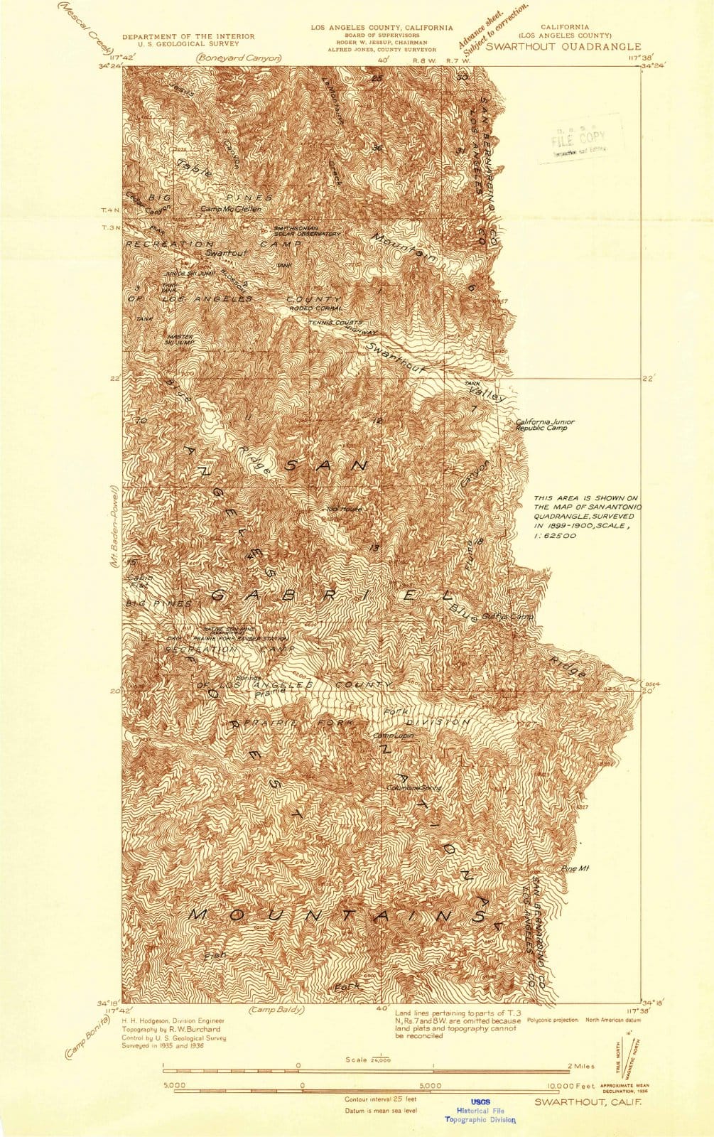 1936 Swarthout, CA - California - USGS Topographic Map