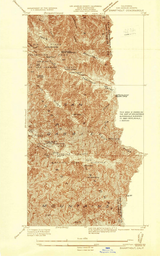 1936 Swarthout, CA - California - USGS Topographic Map