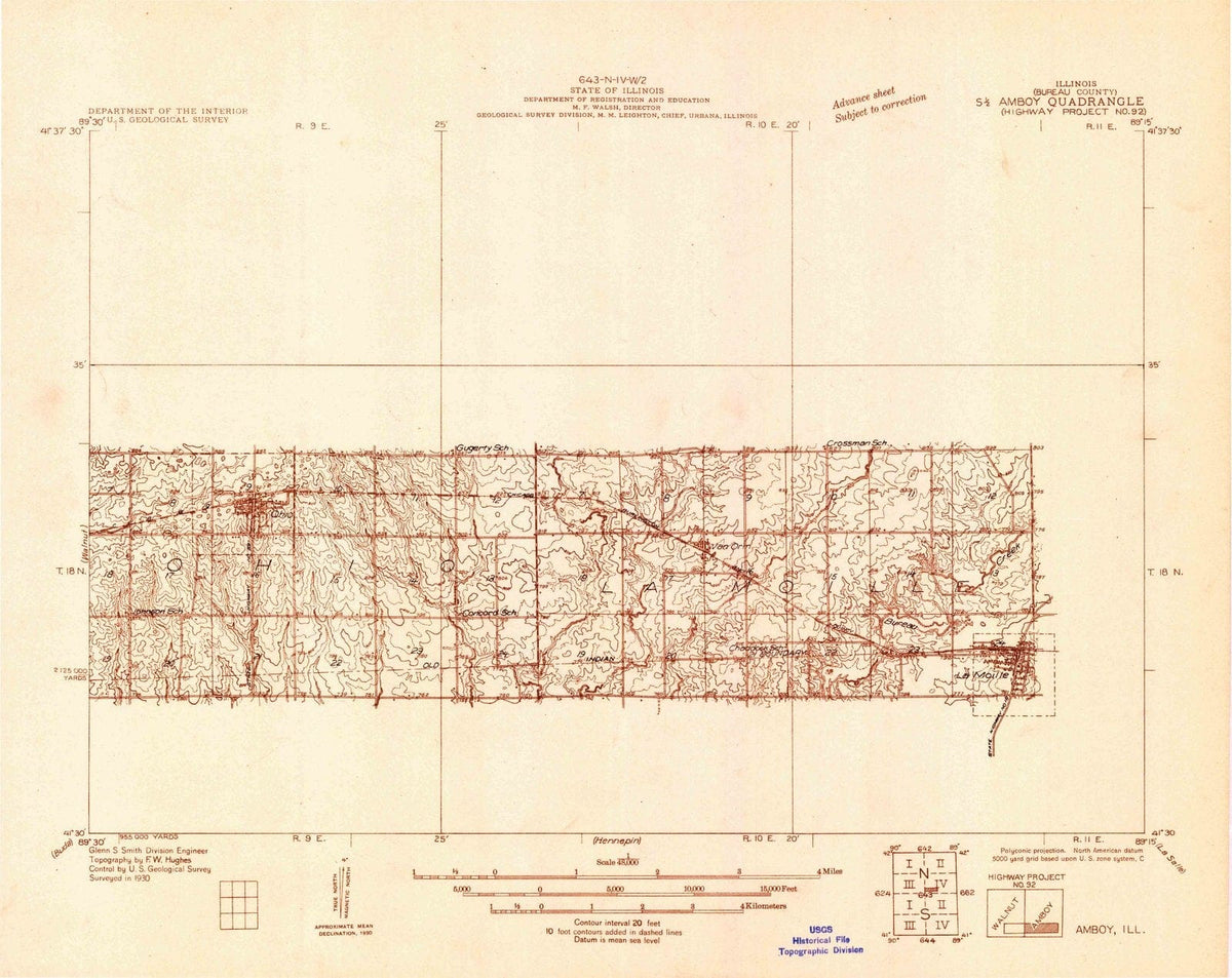 1930 Amboy, IL - Illinois - USGS Topographic Map