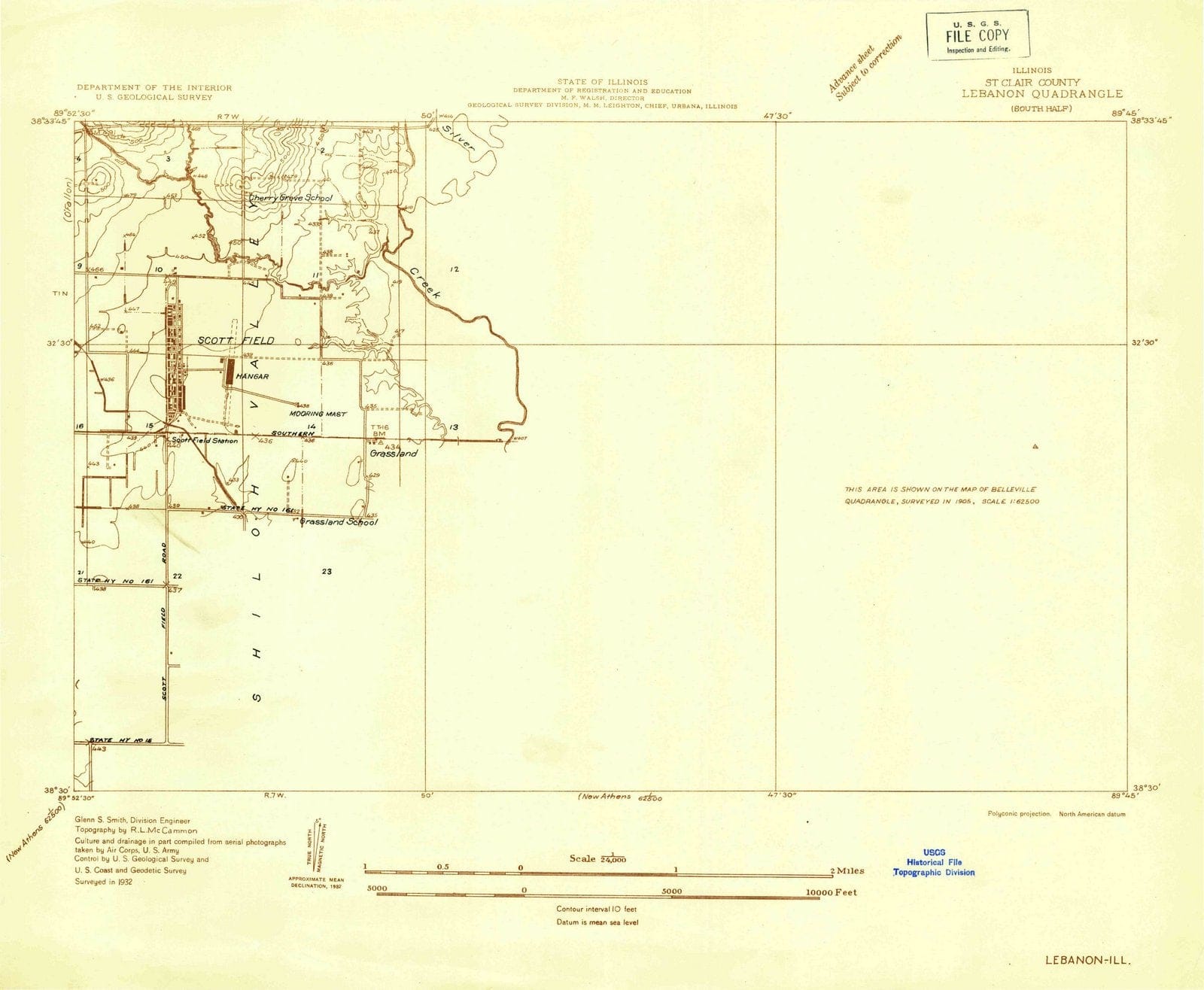 1932 Lebanon, IL - Illinois - USGS Topographic Map