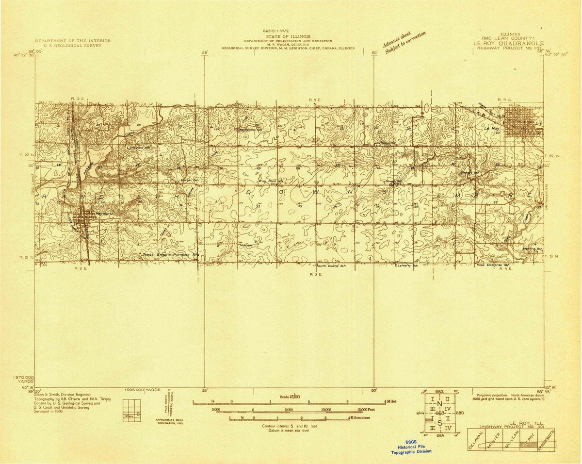 1930 Leroy, IL - Illinois - USGS Topographic Map