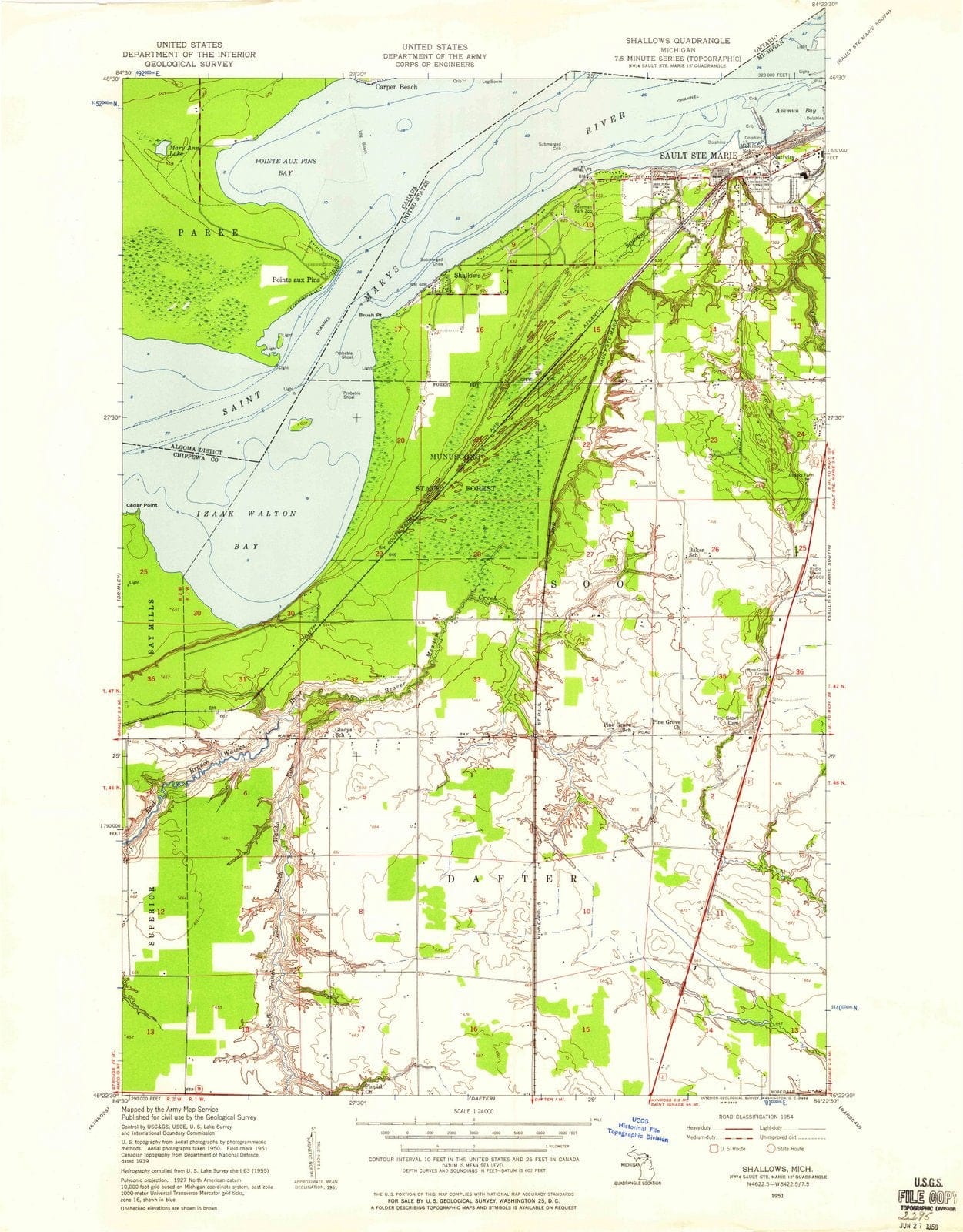 1951 Shallows, MI - Michigan - USGS Topographic Map