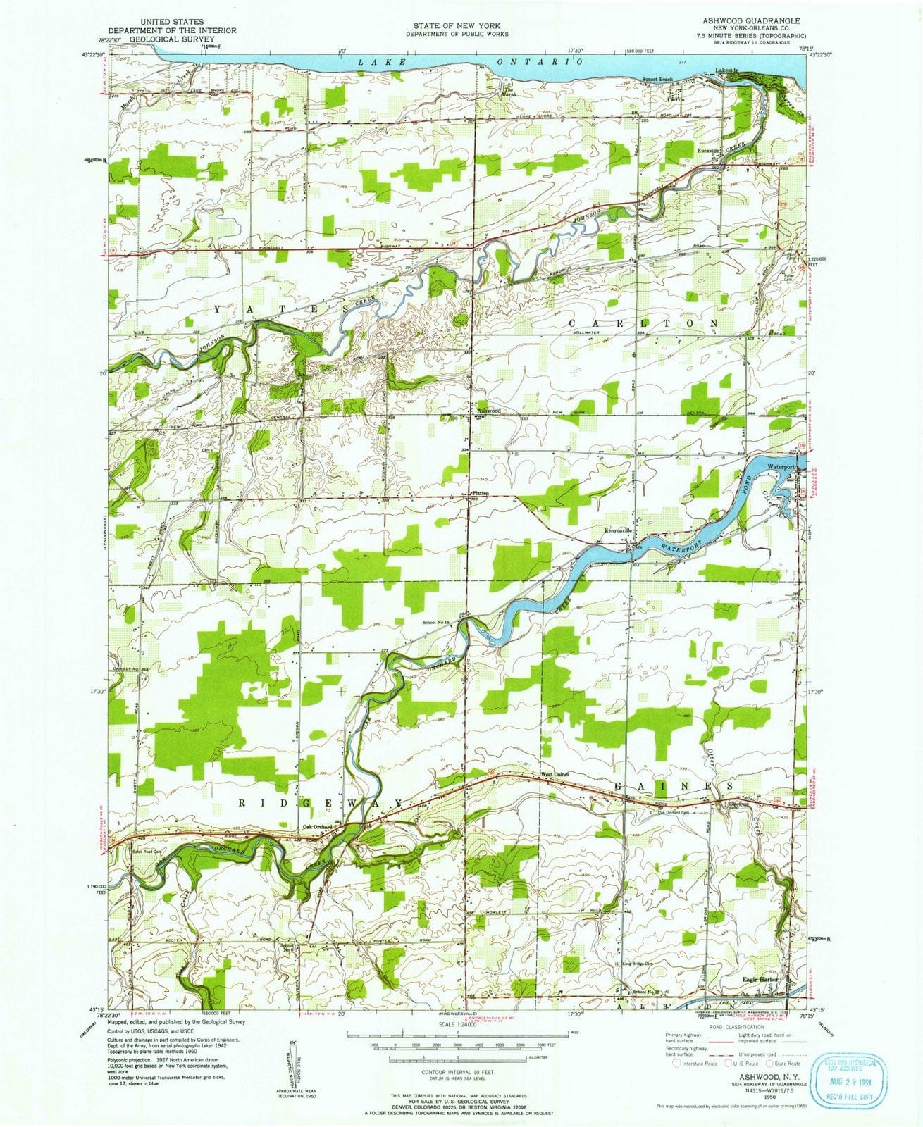 1950 Ashwood, NY - New York - USGS Topographic Map