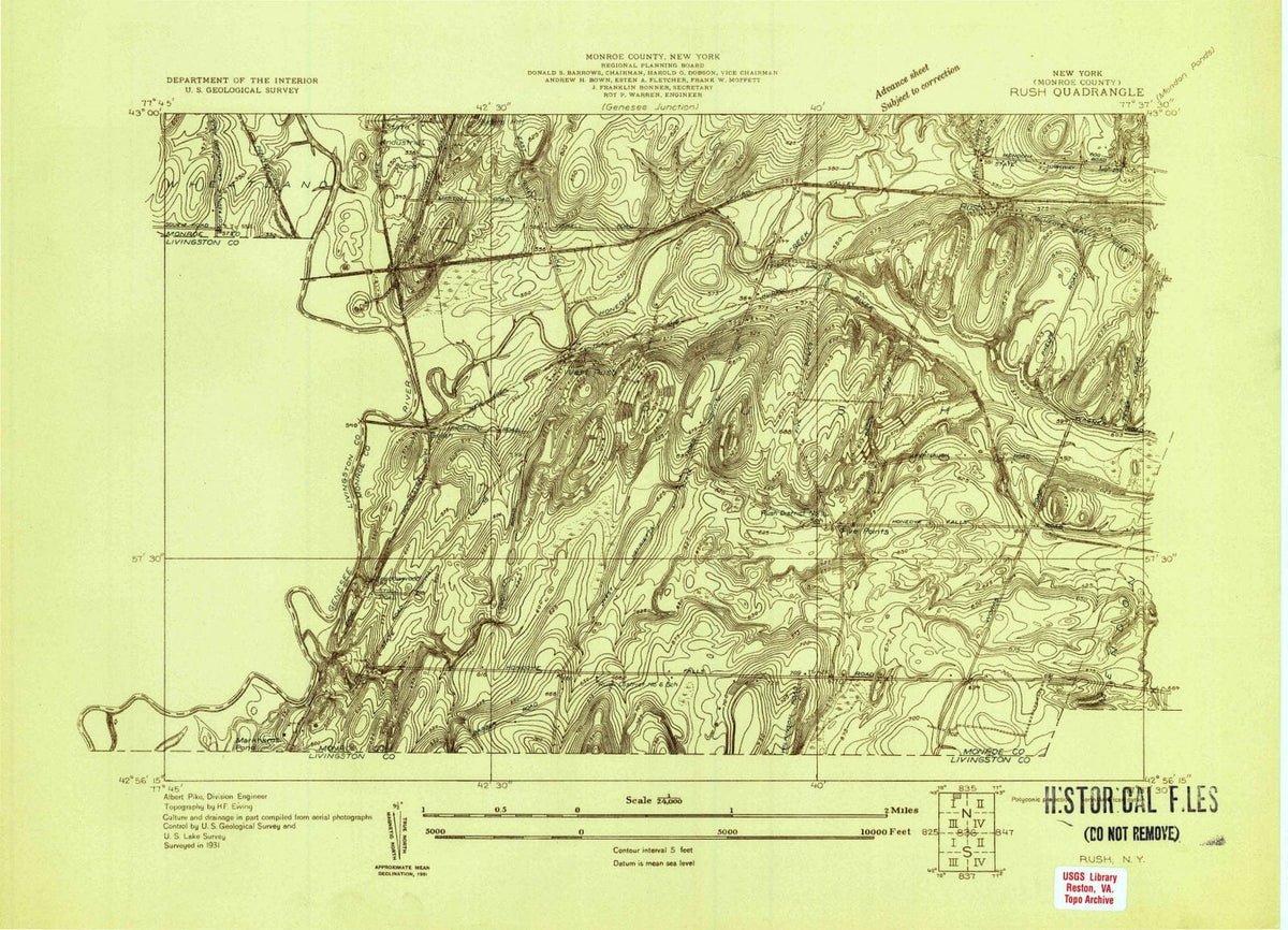 1931 Rush, NY - New York - USGS Topographic Map