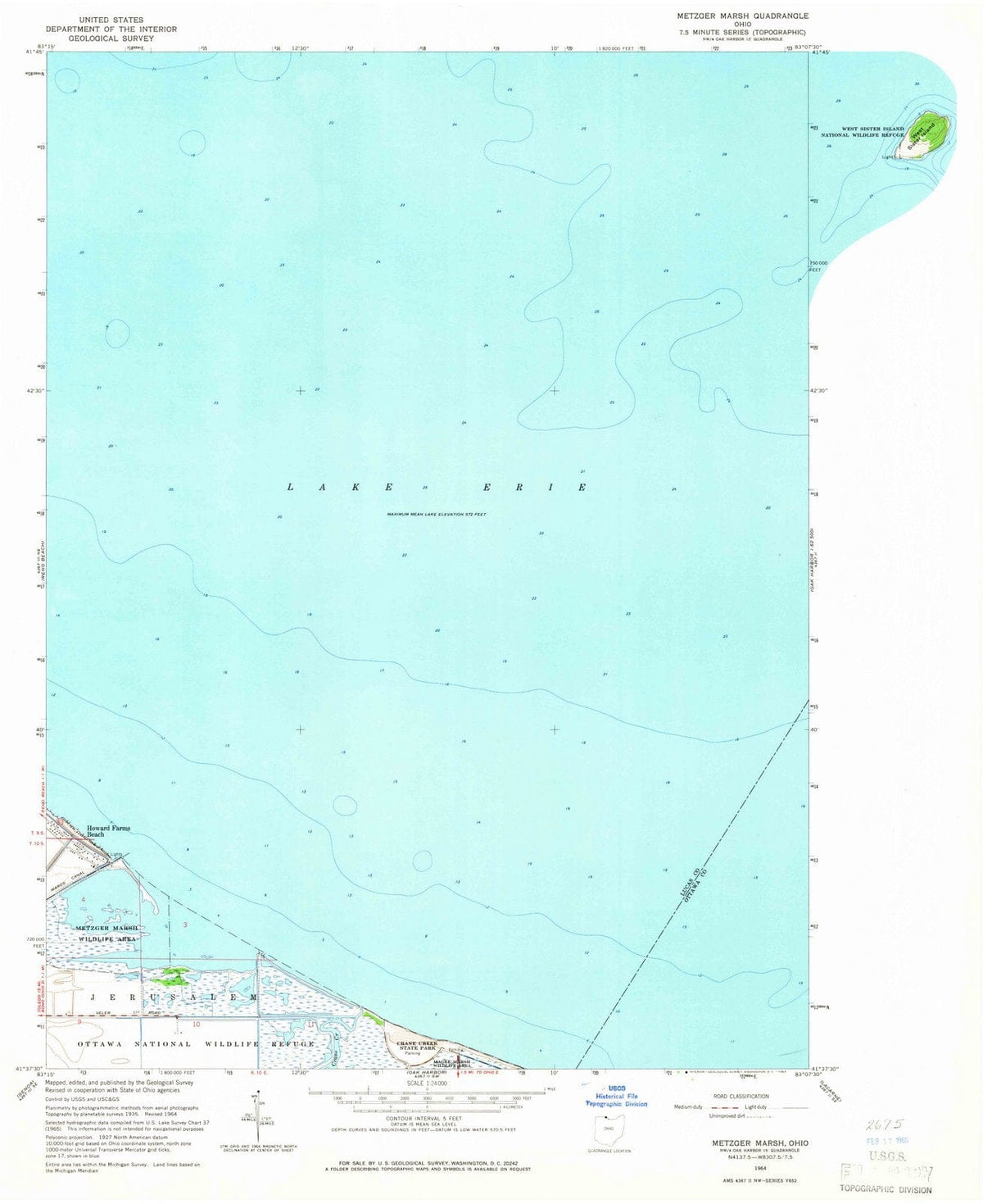 1964 Metzger Marsh, OH - Ohio - USGS Topographic Map