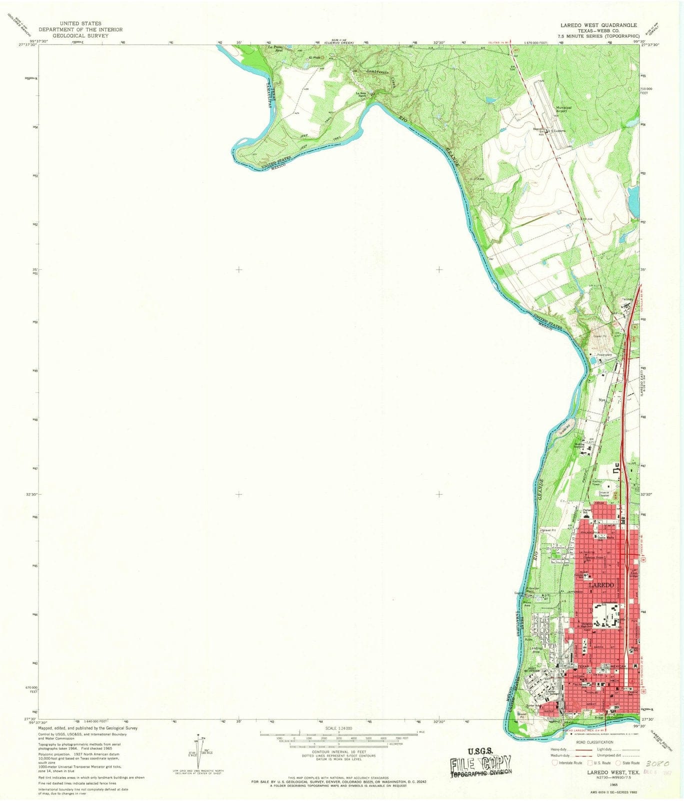 1965 Laredo, TX - Texas - USGS Topographic Map