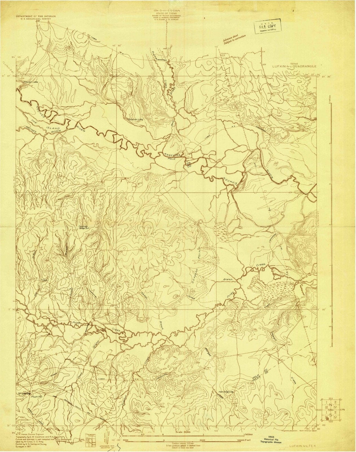 1927 Lufkin 4, TX - Texas - USGS Topographic Map