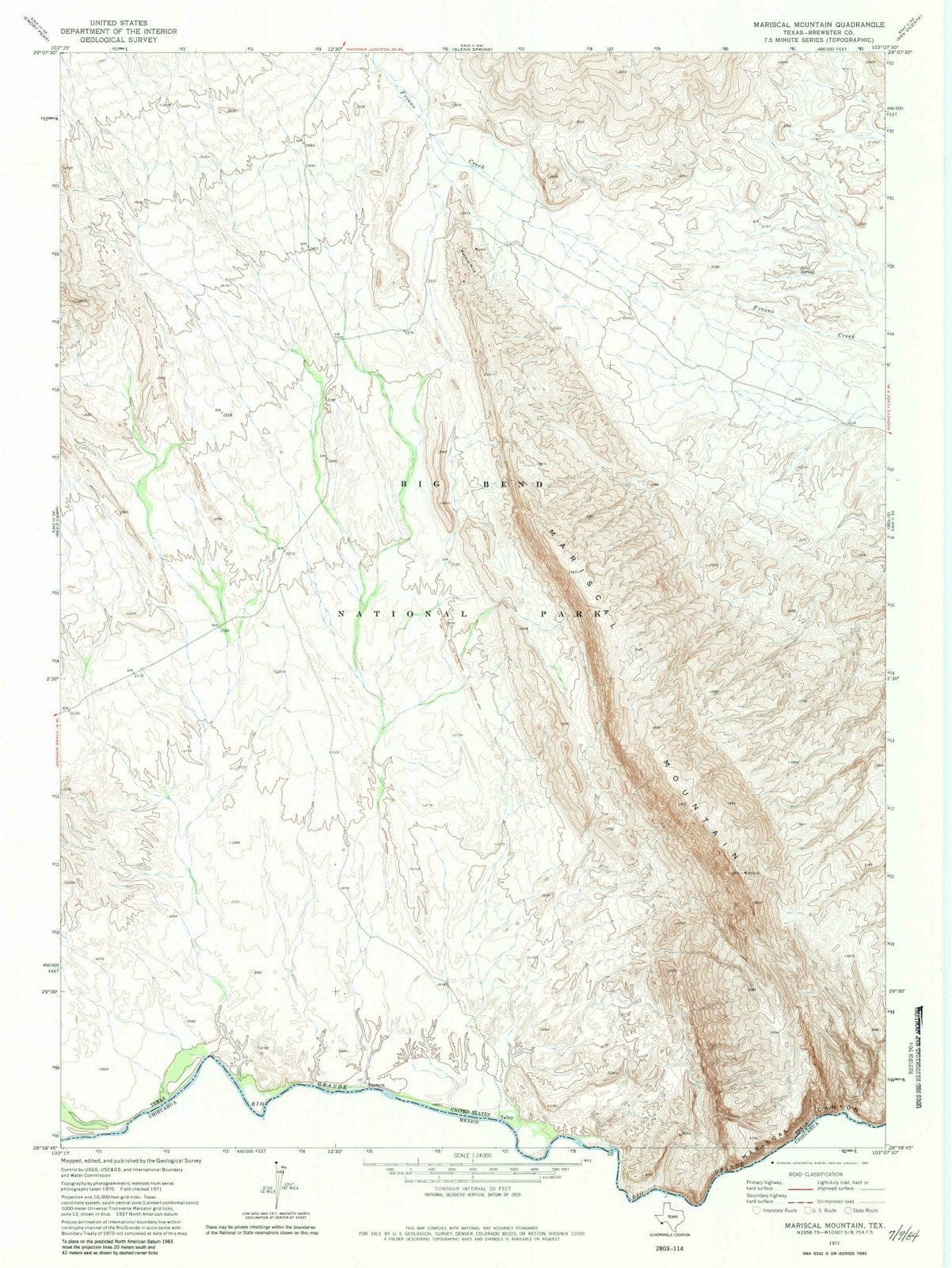 1971 Mariscal Mountain, TX - Texas - USGS Topographic Map