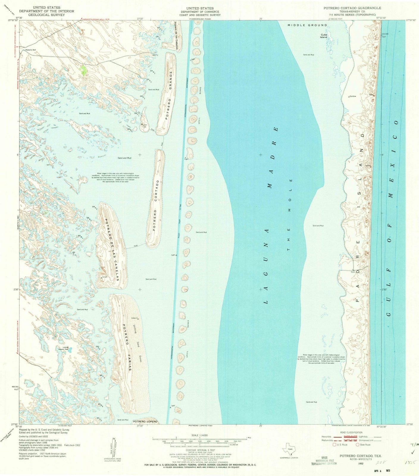 1952 Potrero Cortado, TX - Texas - USGS Topographic Map