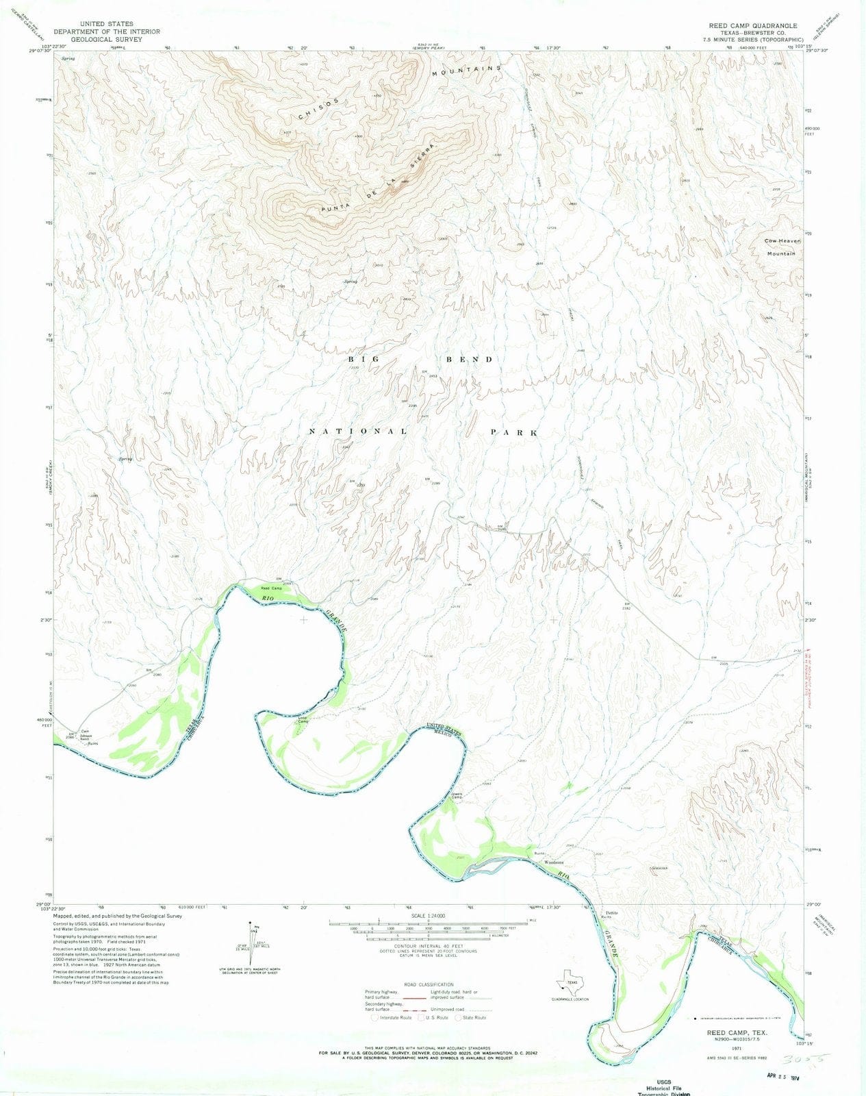 1971 Reed Camp, TX - Texas - USGS Topographic Map