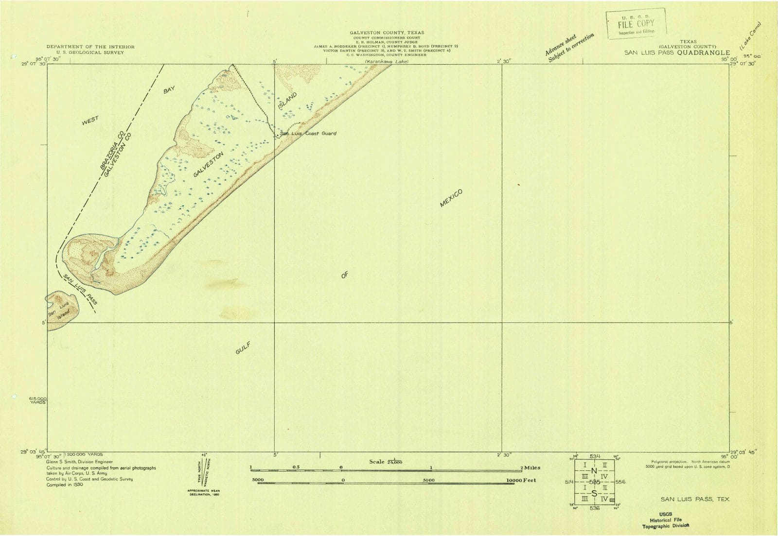 1930 San Luis Pass, TX - Texas - USGS Topographic Map