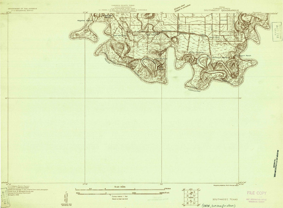 1930 Southmost, TX - Texas - USGS Topographic Map