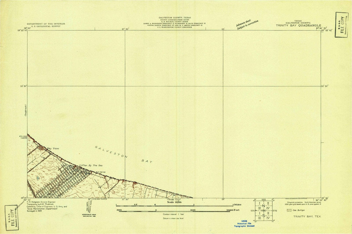 1929 Trinity Bay, TX - Texas - USGS Topographic Map