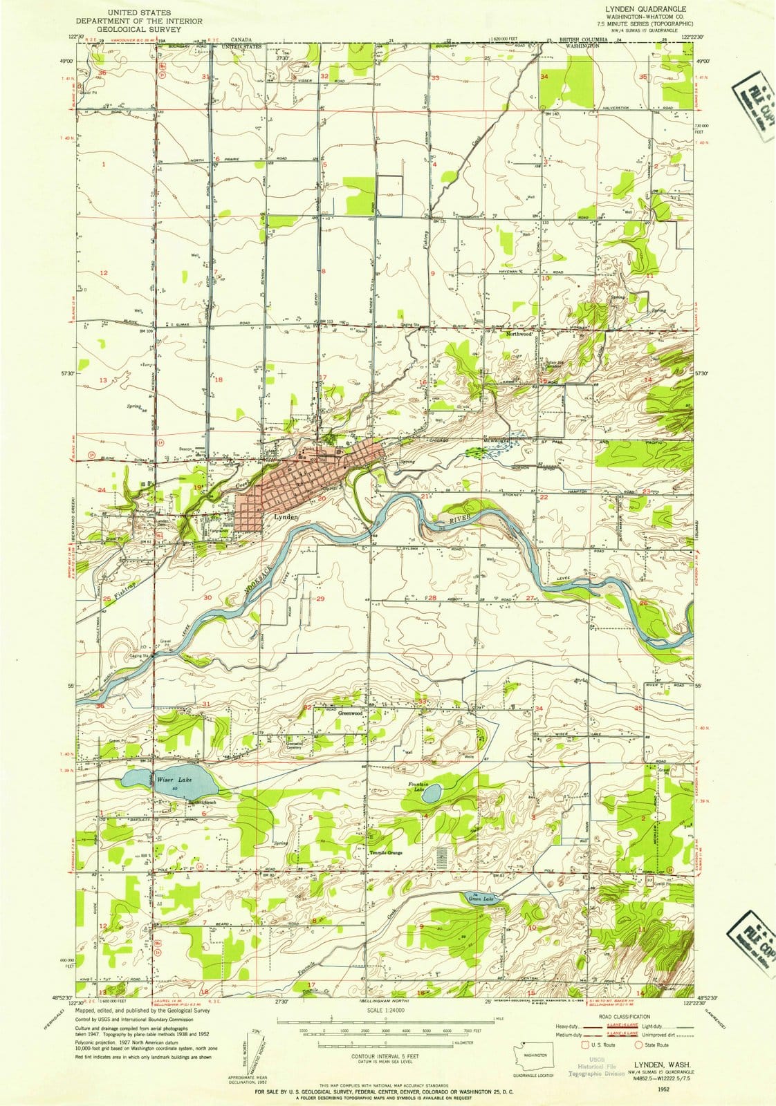 1952 Lynden, WA - Washington - USGS Topographic Map