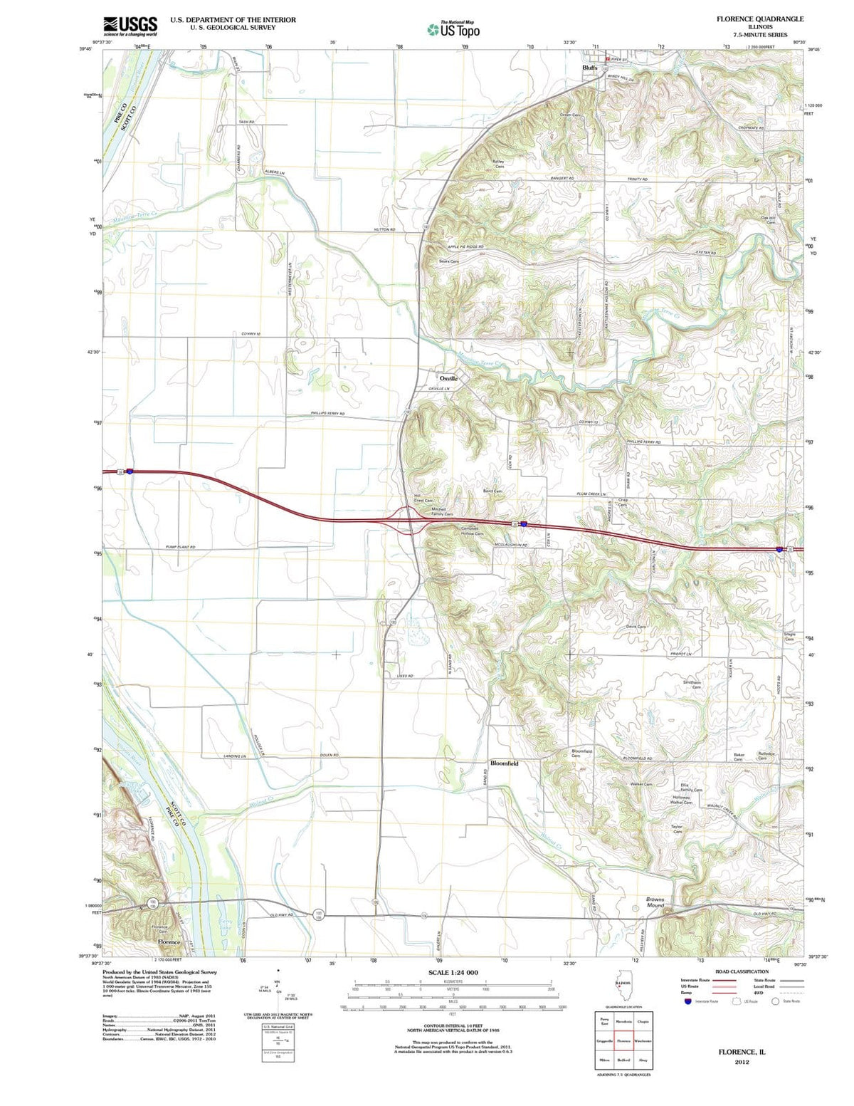 2012 Florence, IL - Illinois - USGS Topographic Map