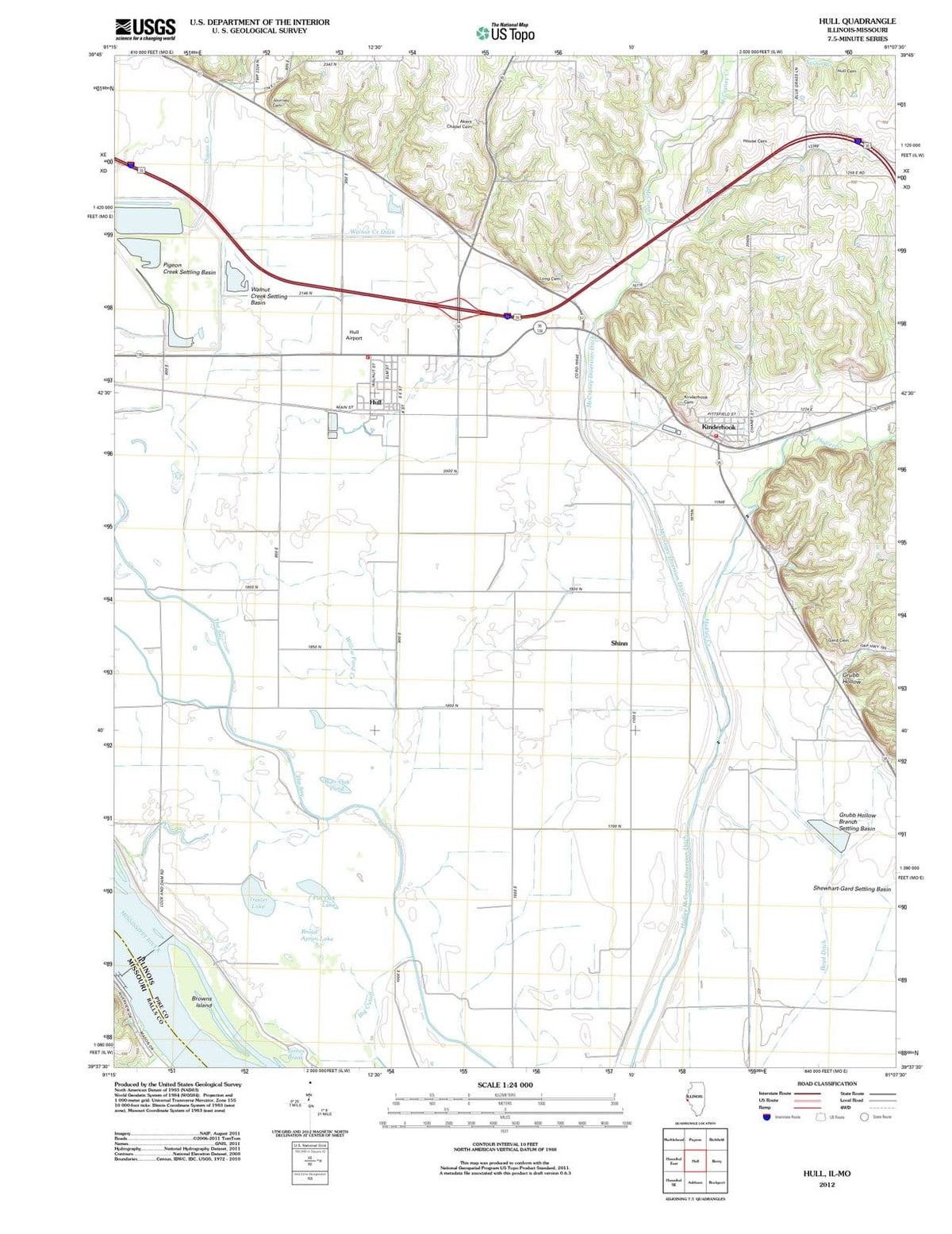 2012 Hull, IL - Illinois - USGS Topographic Map