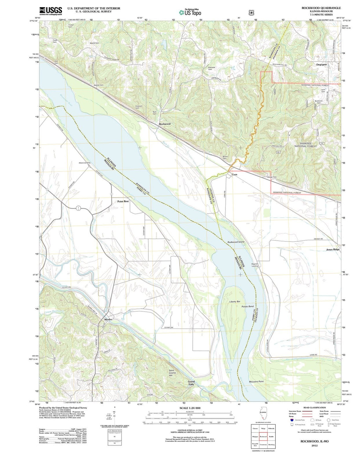 2012 Rockwood, IL - Illinois - USGS Topographic Map