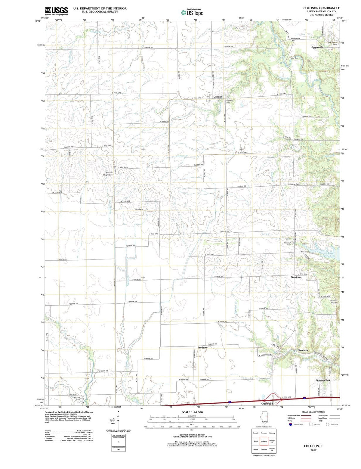 2012 Collison, IL - Illinois - USGS Topographic Map
