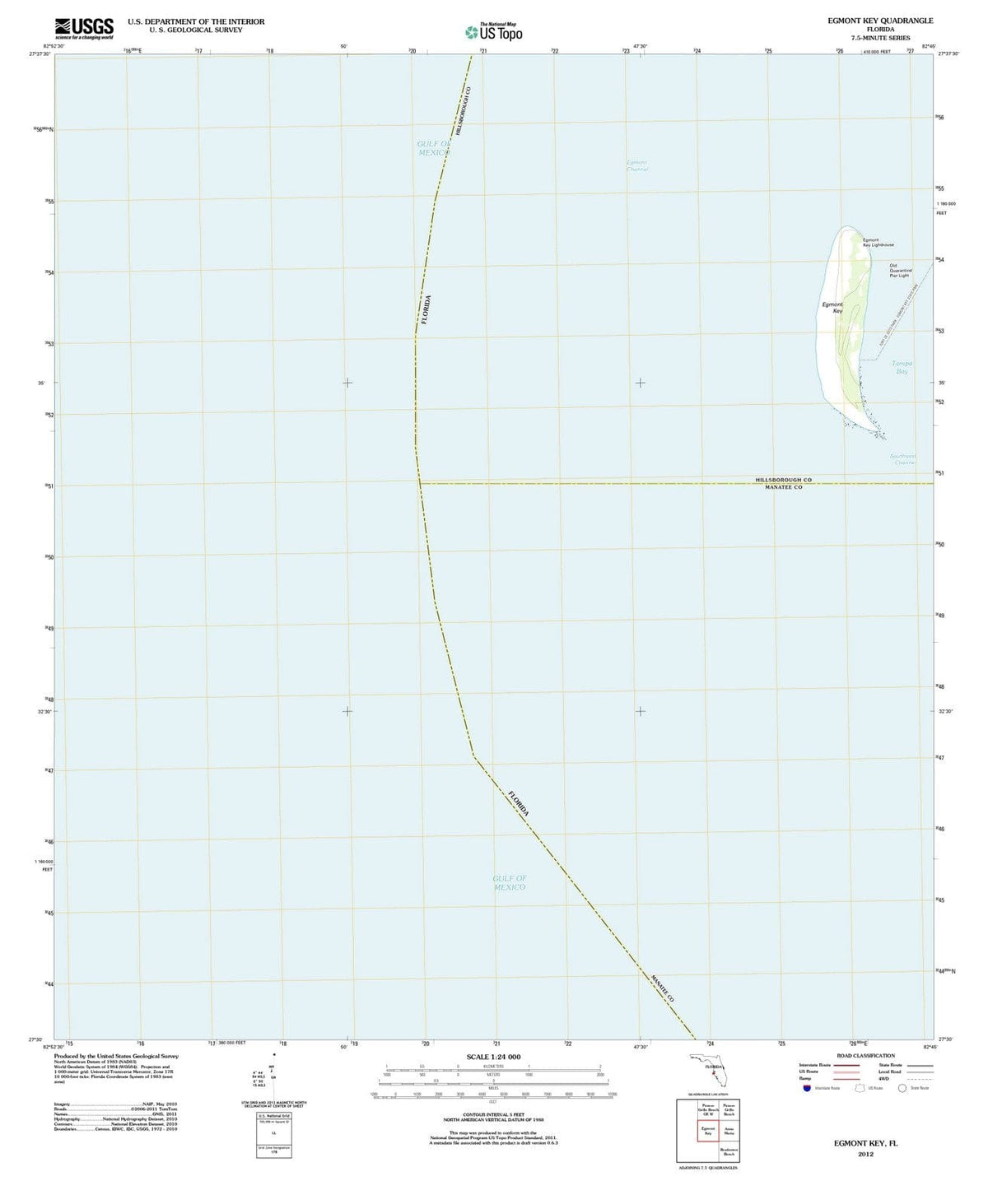 2012 Egmont Key, FL - Florida - USGS Topographic Map