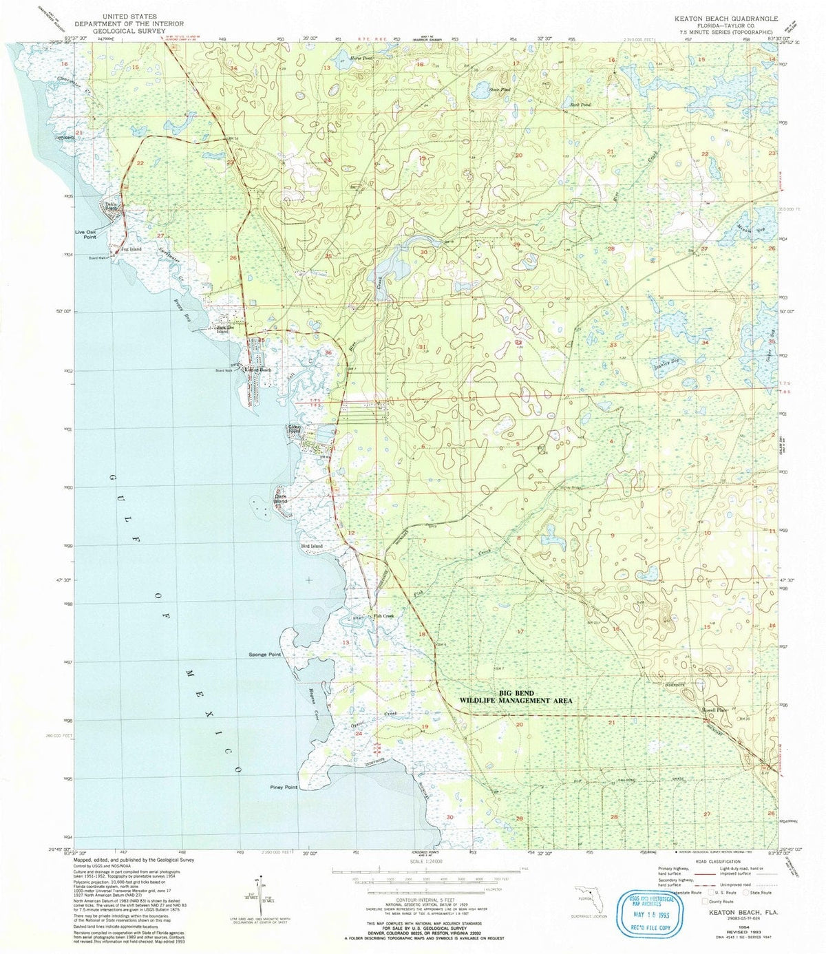 1954 Keaton Beach, FL - Florida - USGS Topographic Map